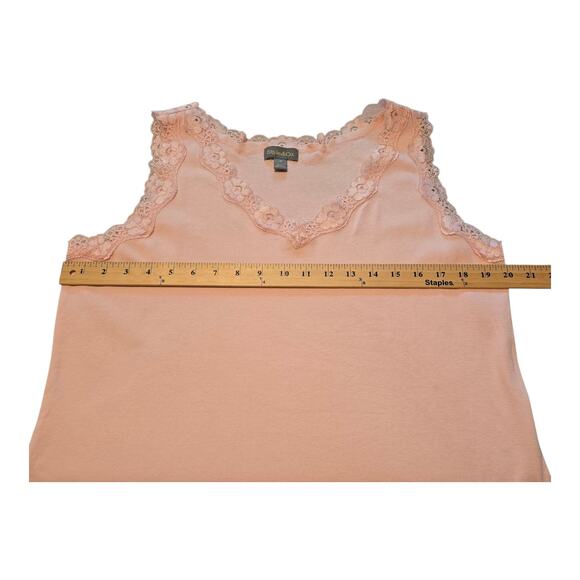 Style & Co Y2K Womens Lace Trim Cami Tank Top Size 1X Pink Coquette Dainty - Picture 7 of 8